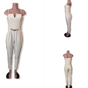 Kardarshian Kollection Romper Creme Jumpsuit